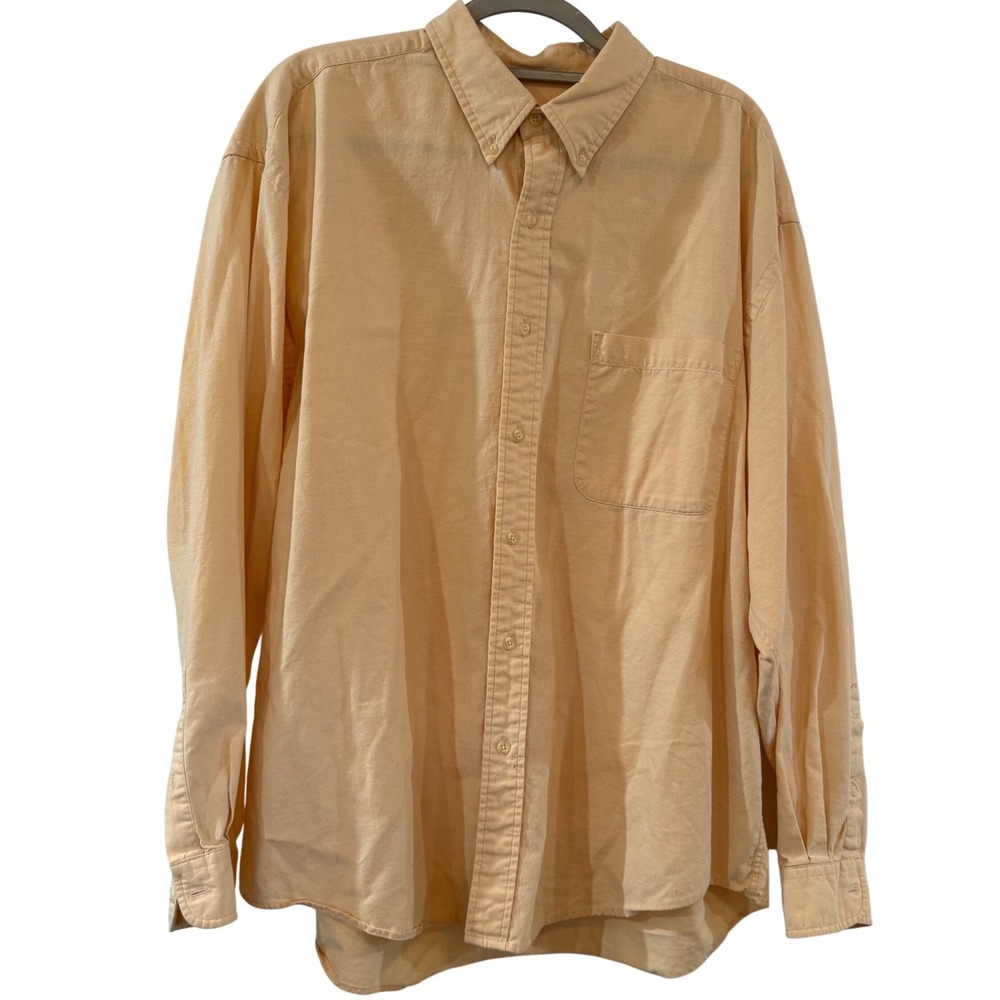 Eddie Bauer Mens XL Spring 100% Cotton Long Sleeve Button Down Shirt Classic Fit